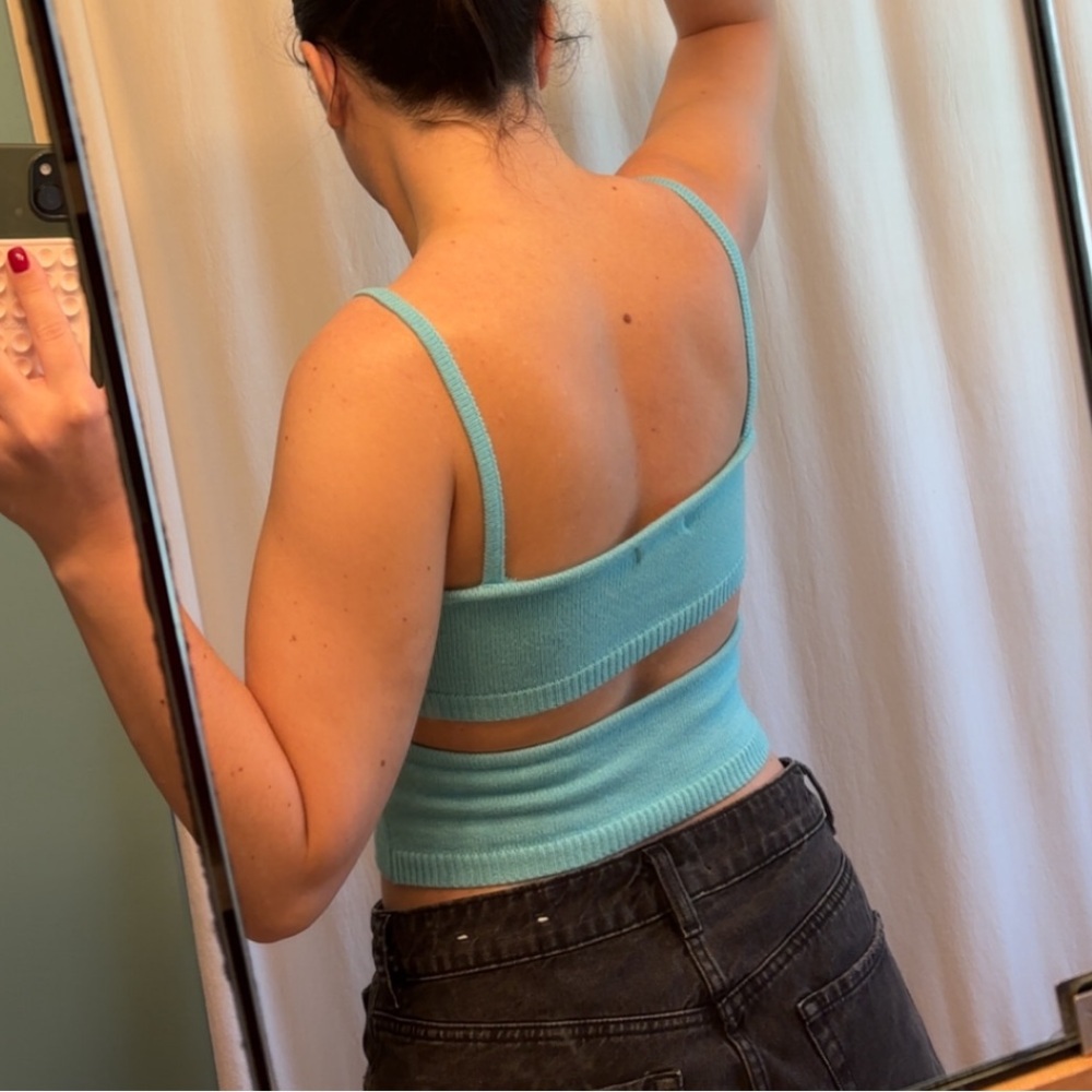VRG GRL Turquoise Cut Out Crop Top - Picture 4 of 16